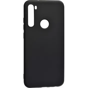 Evelatus soft touch siliconehoes met draagband voor Xiaomi Redmi Note 8 / Redmi Note 8 2021 - zwart