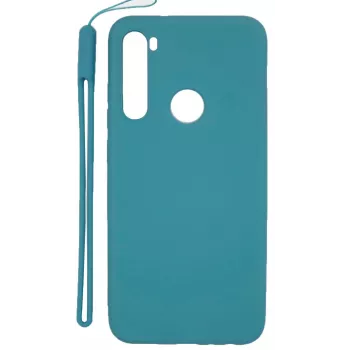 Evelatus soft touch siliconehoes met band voor Xiaomi Redmi Note 8 / Redmi Note 8 2021 - blauw