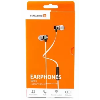 Evelatus universele handsfree-headset EEP01 met microfoon universeel 3,5 mm wit