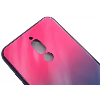 Evelatus Xiaomi Redmi 8 Water Ripple Gradient Color Anti-Explosion Gehard Glas Hoesje Gradient Roze-Paars
