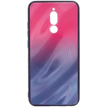 Evelatus Xiaomi Redmi 8 Water Ripple Gradient Color Anti-Explosion Gehard Glas Hoesje Gradient Roze-Paars
