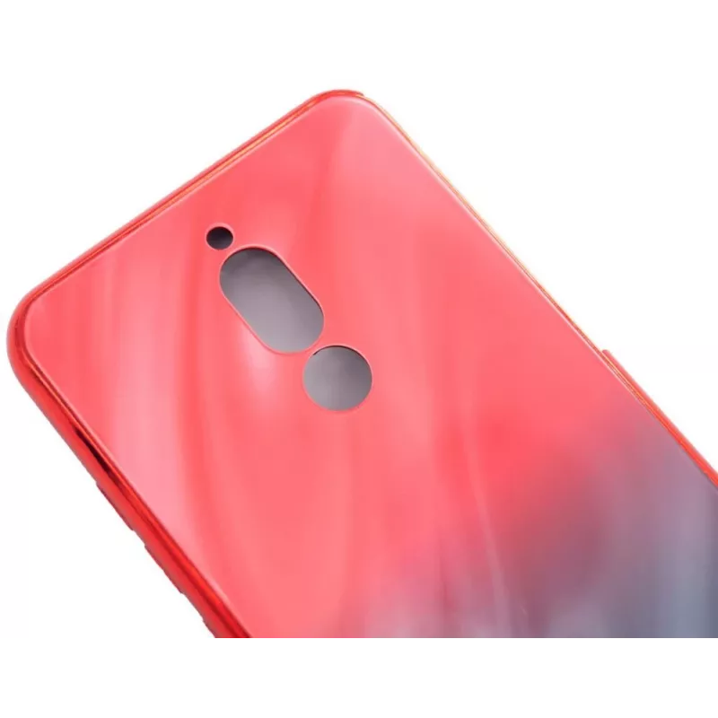 Evelatus Xiaomi Redmi 8 Water Ripple Gradient Color Anti-Explosion gehard glas case gradient rood-zwart