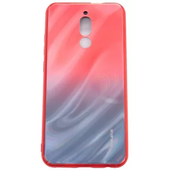 Evelatus Xiaomi Redmi 8 Water Ripple Gradient Color Anti-Explosion gehard glas case gradient rood-zwart
