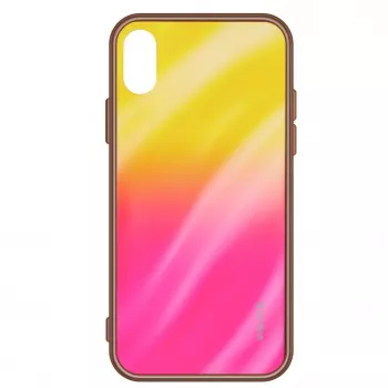 Evelatus Xiaomi Redmi Note 8 Pro water ripple gradient kleur anti-explosie gehard glazen hoesje gradient geel-roze