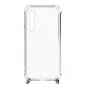 Evelatus Xiaomi Redmi Note 8 / Redmi Note 8 2021 silicone transparant met halsketting TPU band zilver