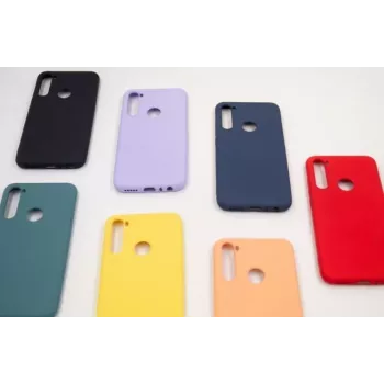 Evelatus Xiaomi Redmi Note 8 / Redmi Note 8 2021 soft touch siliconen case met band paars
