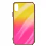 Evelatus Xiaomi Redmi Note 8 / Redmi Note 8 2021 Water Ripple Full Color Electroplating gehard glas screenprotector gradient geel-roze