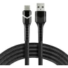 everActive CBB-1CBR USB-A naar USB-C RGB-LED gevlochten kabel 1m 3A zwart