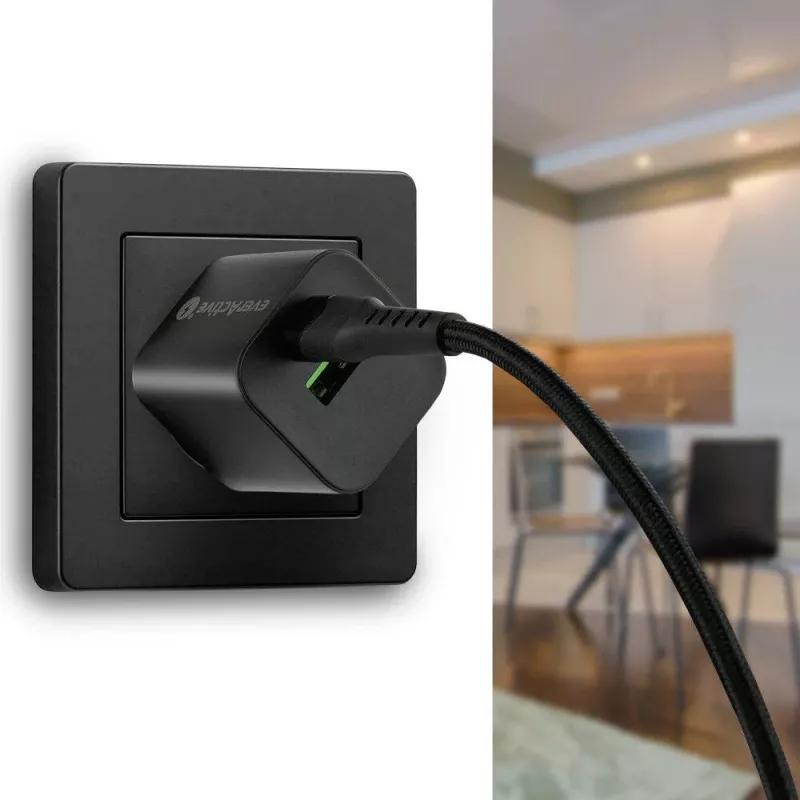 everActive CBB-1CIR USB-C naar Lightning RGB LED-kabel 1m 27W PD zwart
