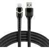 everActive CBB-1IBR USB-A naar Lightning RGB LED gevlochten kabel 1m 2.4A zwart