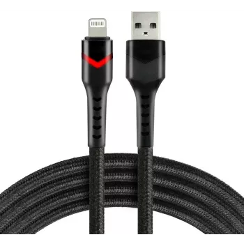 everActive CBB-1IBR USB-A naar Lightning RGB LED gevlochten kabel 1m 2.4A zwart
