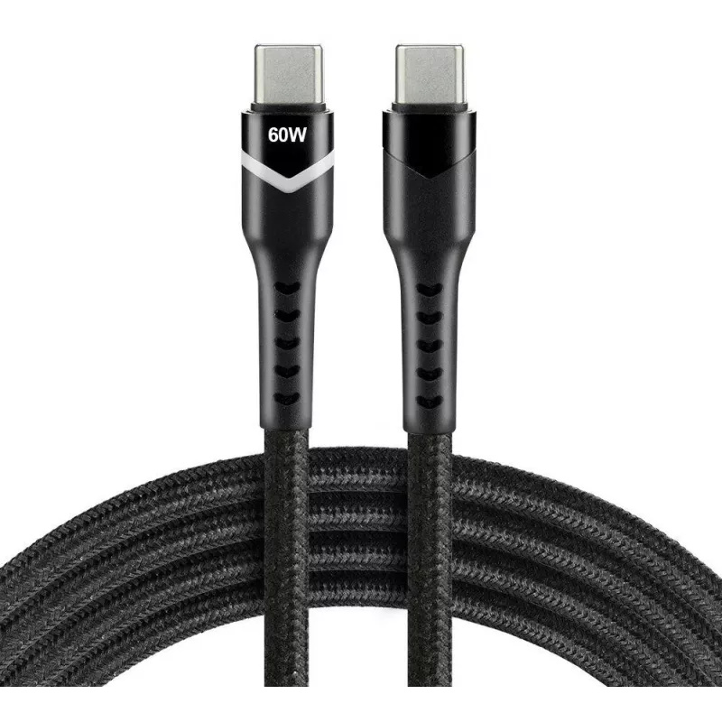 everActive CBB-1PDR USB-C naar USB-C RGB LED gevlochten kabel 100cm 3A 60W