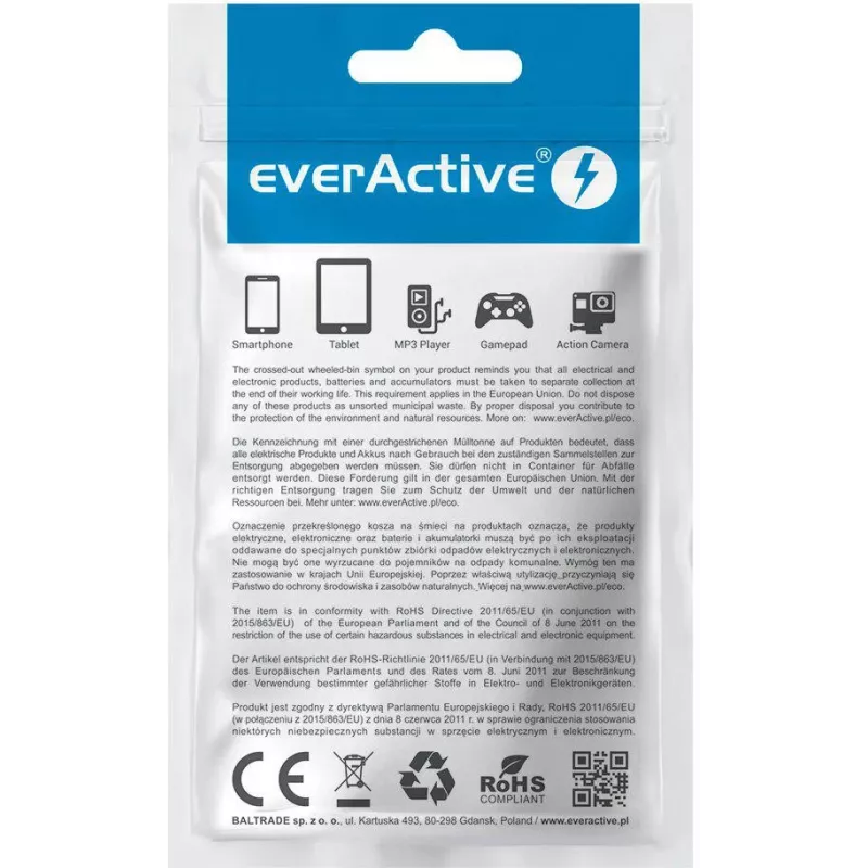 everActive CBB-2PDR USB-C naar USB-C RGB LED gevlochten kabel 2 m 3A 60W zwart