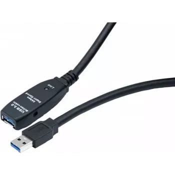 EXERTIS CONNECT actieve USB 3.0 verlengkabel met repeater, USB Type-A stekker naar USB Type-A bus, 5,0 m, zwart (149254)