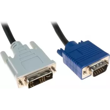 Exertis Connect DVI-A stekker naar VGA stekker adapterkabel, single link, 10 m, zwart, duimschroeven 127731