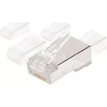 EXERTIS CONNECT afgeschermde RJ45 modulaire stekker voor ronde kabels, STP, 8P8C, CAT 6, 100-pack 920870