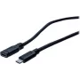 EXERTIS CONNECT USB 3.1 Gen 1 USB-C verlengkabel, stekker naar bus, 2 m, 5 Gbit/s, zwart 150341