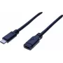EXERTIS CONNECT USB 3.1 Gen 2 USB-C verlengkabel 1m stekker naar bus 10Gbps 100W PD 4K video zwart 532495