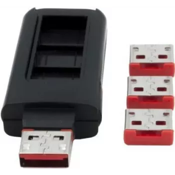 EXSYS EX-1114-RL USB-poortslot met sleutel, fysieke blocker voor USB Type-A (10 sloten, 1 sleutel, zwart)