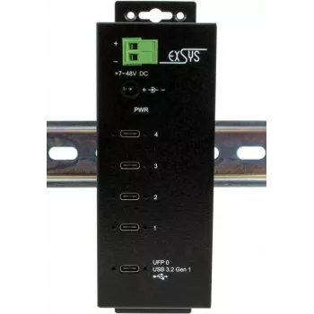 EXSYS EX-1144HMVS USB-C-hub, USB 3.2 Gen 1, zwart