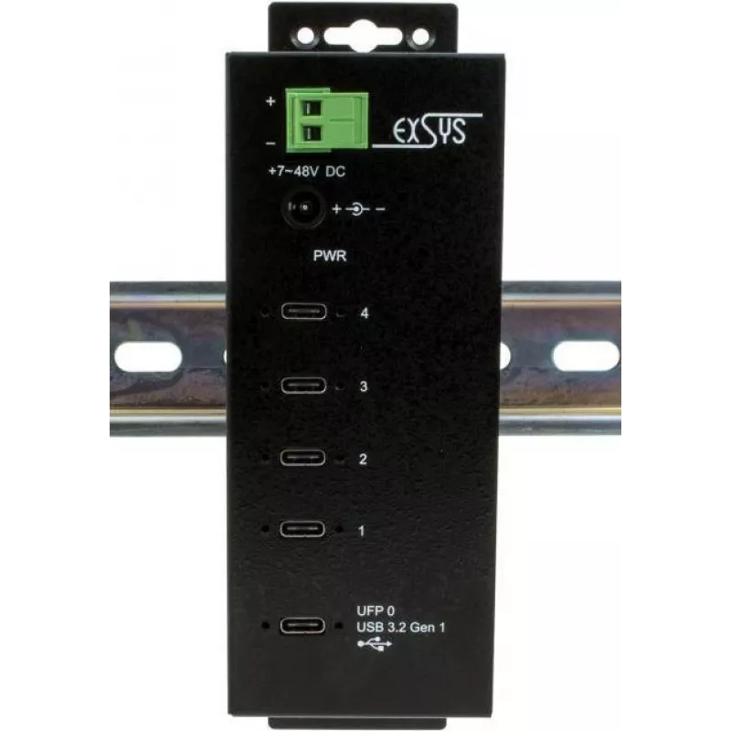 EXSYS EX-1144HMVS USB-C-hub, USB 3.2 Gen 1, zwart