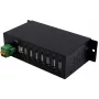 EXSYS EX-1179HMVS 7-poorts USB 2.0 industriële metalen hub met DIN-railmontage, 480 Mbit/s, ESD-bescherming, -40 tot 85°C