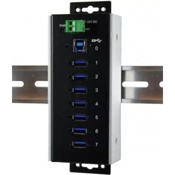 EXSYS EX-1187HMVS-WT 7-poorts USB 3.2 Gen 1 industriële metalen hub