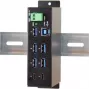 EXSYS EX-1197HMS 7-poorts USB 3.1 Gen 1 industriële DIN-rail hub met DC-voeding