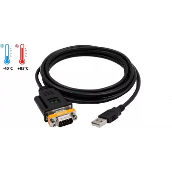EXSYS EX-1311-2T USB 2.0 naar RS-232 seriële adapterkabel met FTDI-chipset, 0,8 m, zwart