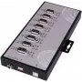 EXSYS EX-1348HMV 8-poorts USB 2.0 naar RS-232/422/485 seriële adapter-hub met metalen behuizing en FTDI-chips