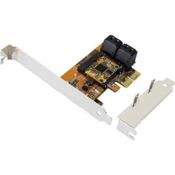 EXSYS EX-3517 7-poorts SATA III PCIe x2 controllerkaart - ASMedia ASM1062 + JMicron JMB575S, 6Gbps, low-profile-bracket meegeleverd