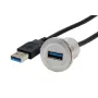 EXSYS EX-49186 USB 3.2 Gen 1 inbouwadapter, USB-A bus naar stekker, 30 cm, metaal