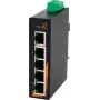 EXSYS EX-6200 5-poorts industriële Ethernet-switch, unmanaged, 10/100Base-TX, DIN-rail, -40 tot 75°C