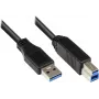 EXSYS EX-K1500 USB 3.2 Gen 1 kabel, USB-A naar USB-B, 0,2 m, zwart