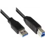 EXSYS EX-K1501 USB 3.2 Gen 1 kabel, USB-A naar USB-B, 0,25 m, zwart