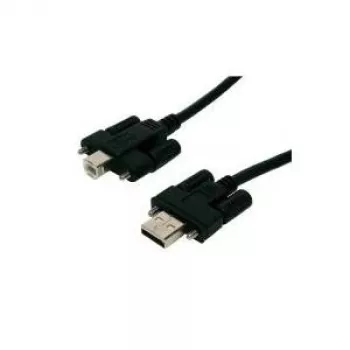 EXSYS EX-K1552V USB 2.0-kabel, Type-A stekker naar Type-B stekker met duimschroeven, 2 m, zwart