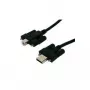 EXSYS EX-K1552V USB 2.0-kabel, Type-A stekker naar Type-B stekker met duimschroeven, 2 m, zwart