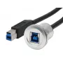 EXSYS paneelmontage USB-B bus naar USB-B stekker adapterkabel, USB 3.2 Gen 1, 30 cm, metalen behuizing EX-49187