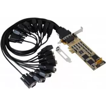 EXSYS PCIe 16-poorts RS-232 seriële kaart met SystemBase chipset, 921,6 Kbps, 15KV ESD, low profile EX-44316-2