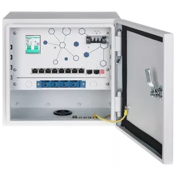 External Camera Distribution Point Expert-PoE/OTD-82GSFP - managed industriële PoE+ switch met 8 Gigabit PoE-poorten en 2 SFP-sloten, IP67