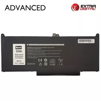 Extra Digital Advanced Laptop-accu voor Dell MXV9V - 7200mAh 82Wh 11.4V 9-cellen Li-Ion Vervanging