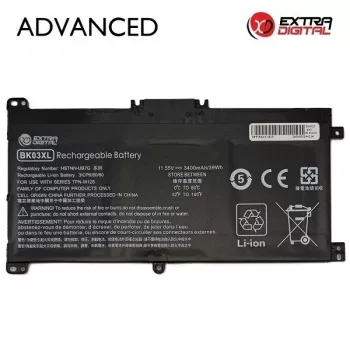 Extra Digital Advanced laptopaccu voor HP BK03XL - 3400mAh, 11.55V, 39.3Wh, 3-cellen, zwart