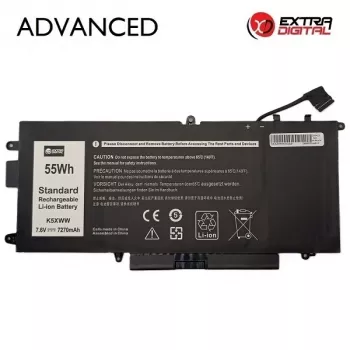 Extra Digital Advanced NB442300 Laptop-accu voor Dell K5XWW - 7270mAh, 7.6V, 4-cellen Li-Ion