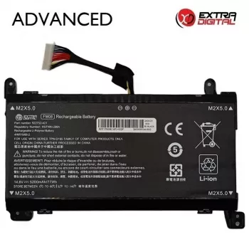 Extra Digital Advanced vervangende accu voor HP FM08 (NB462599) – 5200mAh, 14,4V, 8-cellen, 16-pins, zwart