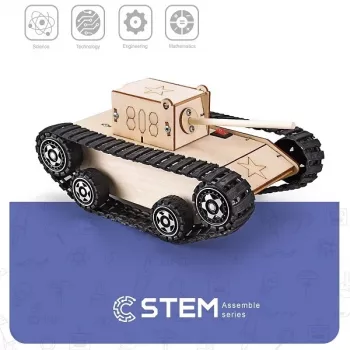 EXTRA DIGITAL Houtbouwpakket Elektrische Tank, leermodel