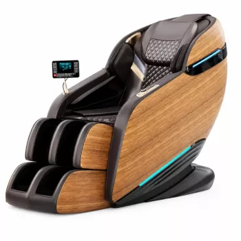 EXTRALINK 3D Zero Gravity massagestoel met houtdecor-accenten, zwart/bruin