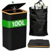 EXTRALINK Black Forest opvouwbare verzamelmand voor statiegeldflessen, 100L, zwart