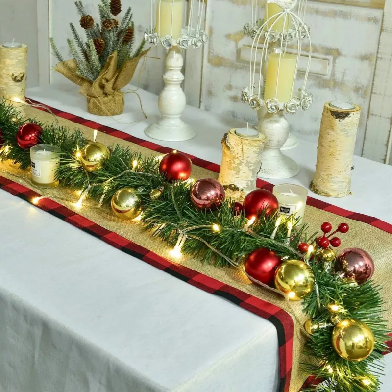 Extralink kerstgirlande, decoratieve slinger 5m - USB-aangedreven LED-lichtsnoer, warmwit, voor binnen