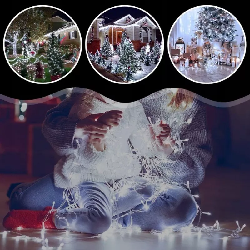 EXTRALINK kerstverlichting 300 LED buiten binnen koudwit 21,7m