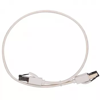 EXTRALINK LAN patchkabel Cat.8 U/FTP 0,5m 40G plat, afgeschermd, folieafgeschermd paar, blank koper, wit